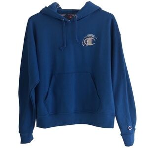 Champion Womens Hoodie Sweatshirt Power Blend Blue Size XS